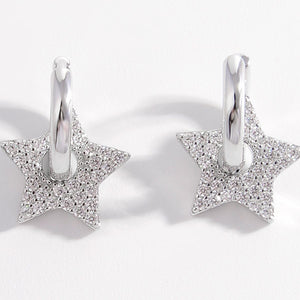 925 Sterling Silver Zircon Star Earrings - Sydney So Sweet