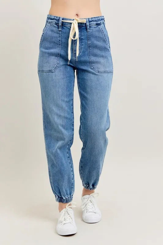 Judy Blue Full Size High Waist Denim Jogger Plus Size - Sydney So Sweet