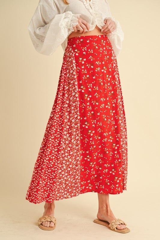 Aemi + Co Floral Elastic Waist Maxi Skirt - Sydney So Sweet