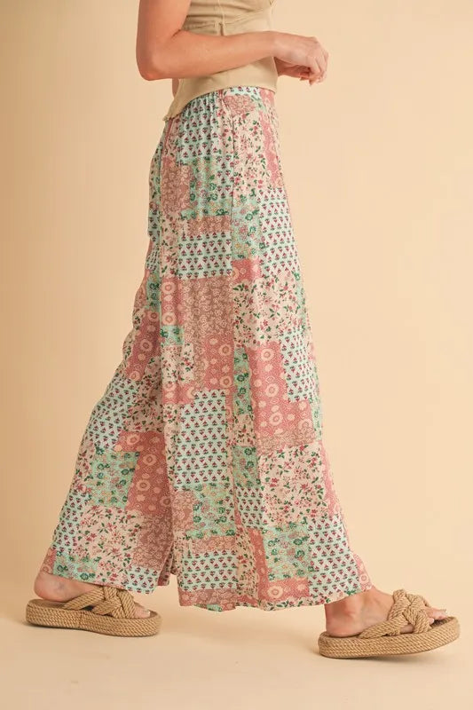 Aemi+Co Printed Wide Leg Pants - Sydney So Sweet