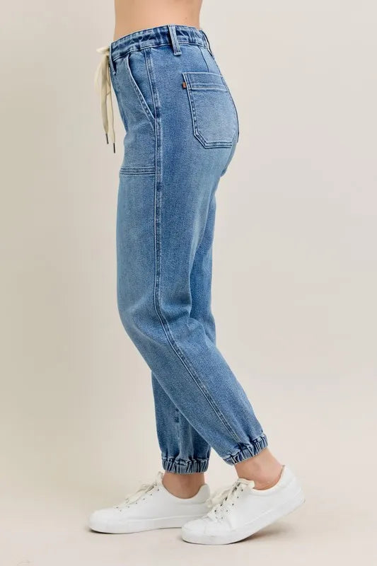 Judy Blue Full Size High Waist Denim Jogger Plus Size - Sydney So Sweet
