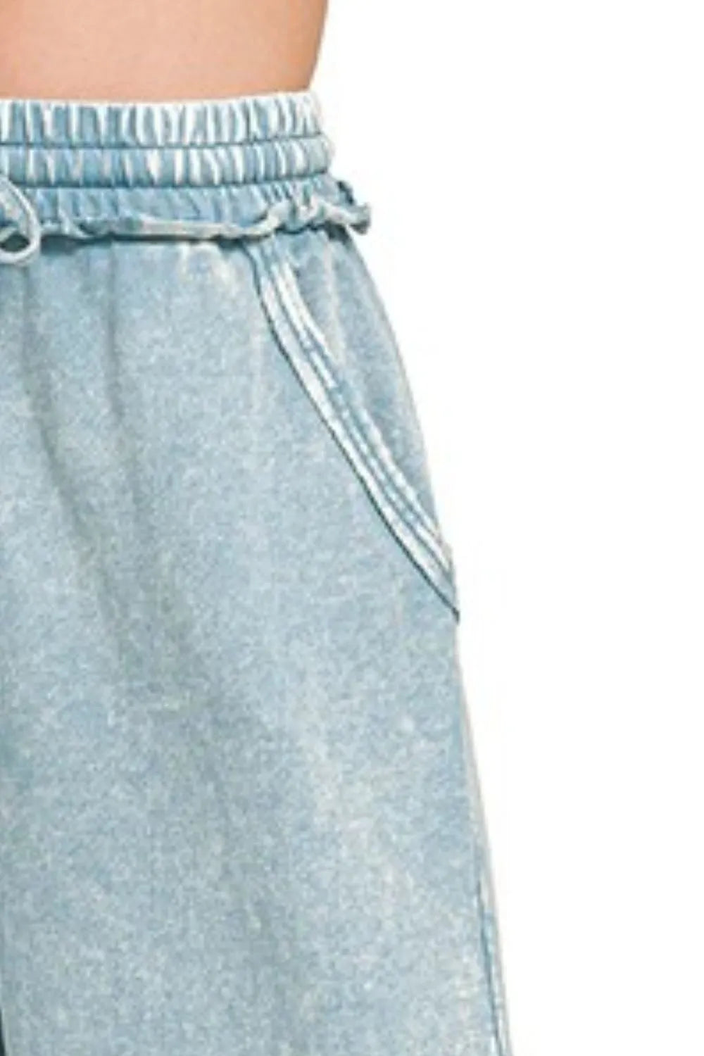 Zenana Washed French Terry Palazzo With Pockets - Sydney So Sweet