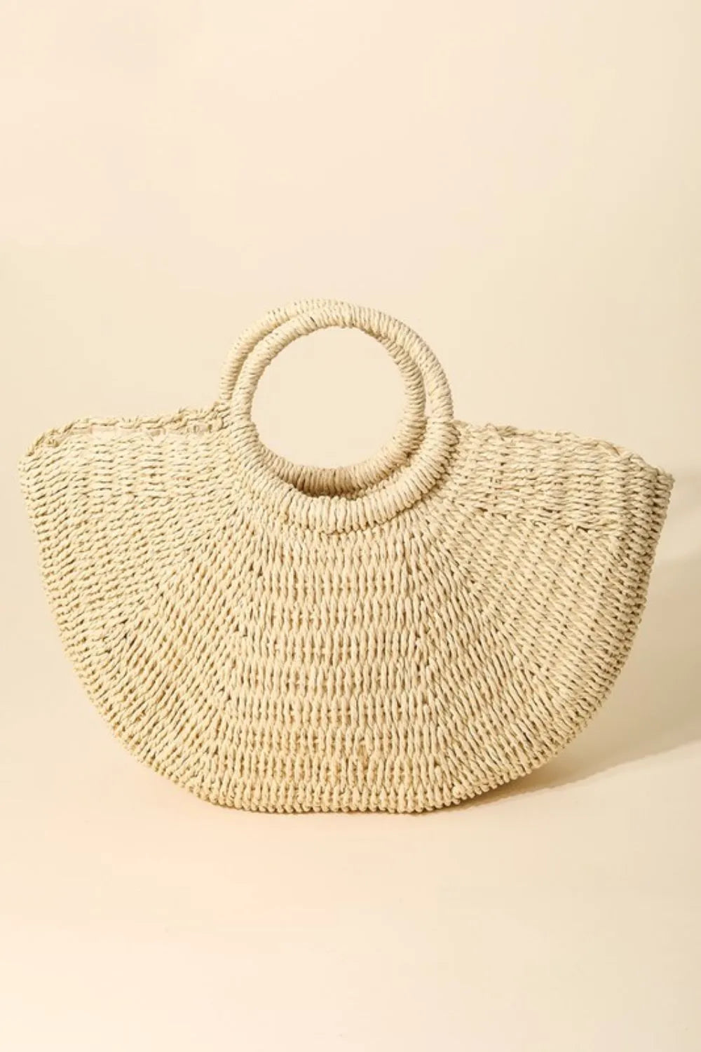 Fame Half Moon Straw Tote Bag - Sydney So Sweet