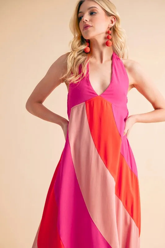 Aemi+Co Color Block Sleeveless Maxi Dress - Sydney So Sweet