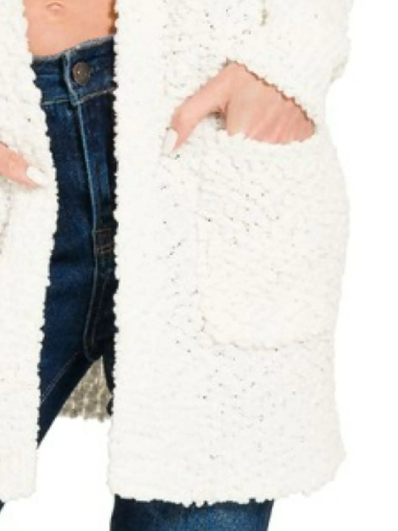 Zenana Long Sleeve Popcorn Sweater Cardigan with Pockets - Sydney So Sweet