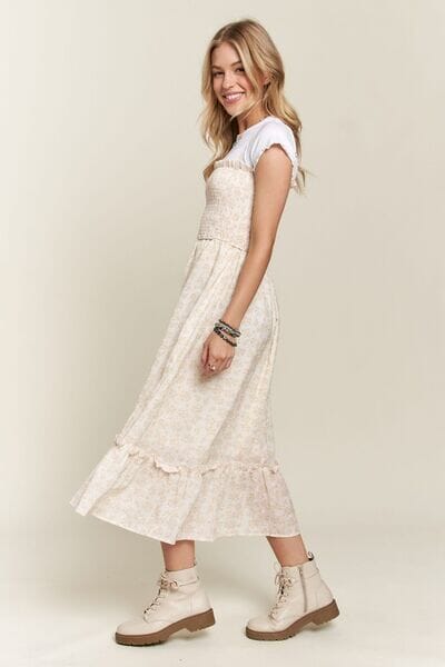 ADORA Smocked Floral Ruffled Hem Cami Dress - Sydney So Sweet