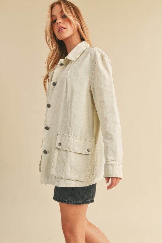 Aemi + Co Seam Detail Button Up Jacket with Pockets - Sydney So Sweet
