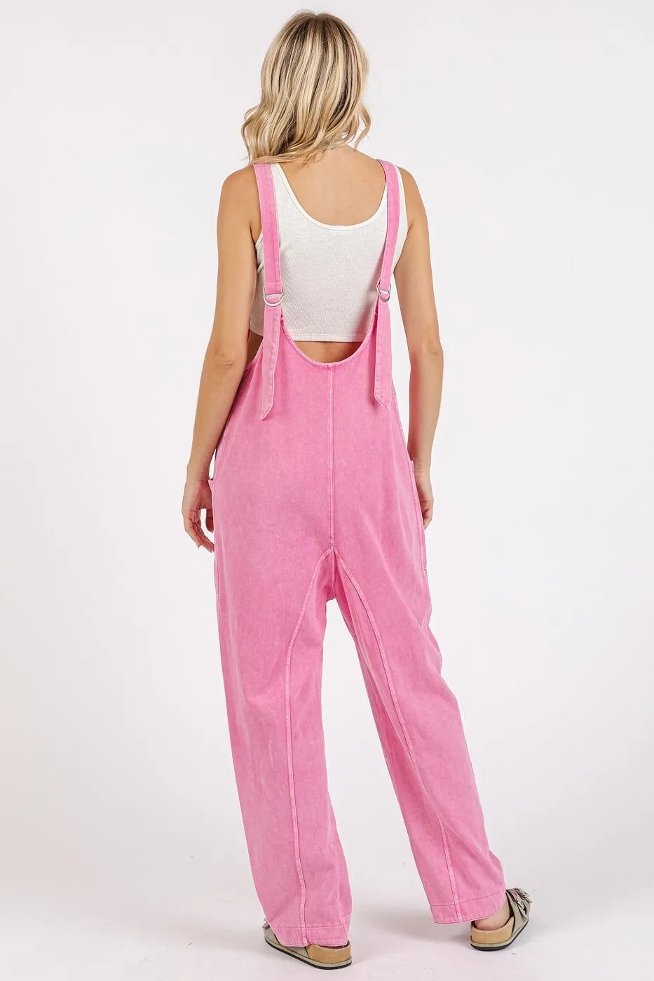 Mittoshop Mineral Wash Relaxed Fit Sleeveless Harem Jumpsuit - Sydney So Sweet