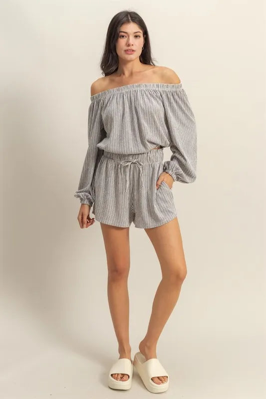 HYFVE Off Shoulder Top and Shorts Set - Sydney So Sweet