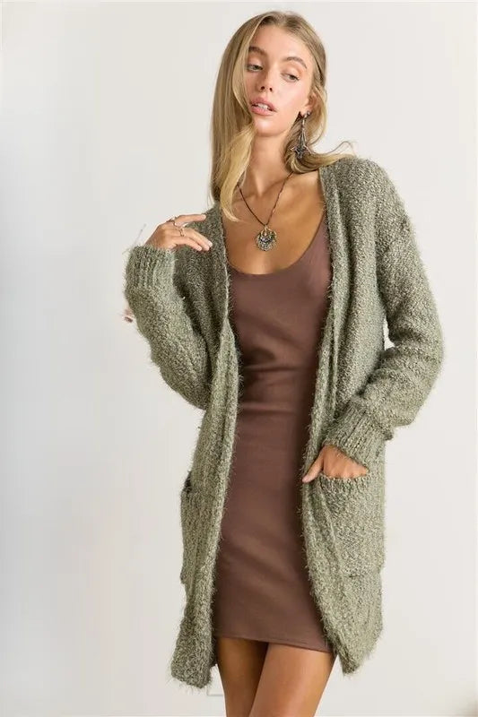 ADORA Comfy Fuzzy Sweater Cardigan - Sydney So Sweet