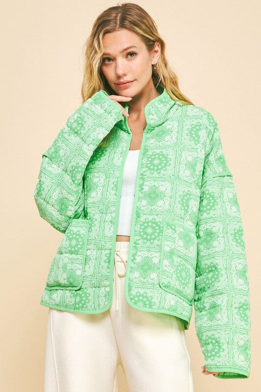 Davi & Dani Vintage Print Open Front Jacket with Pockets - Sydney So Sweet