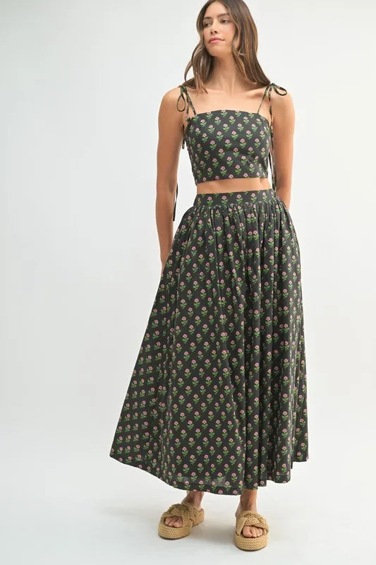 MABLE Floral Crop Top and Skirt Set - Sydney So Sweet