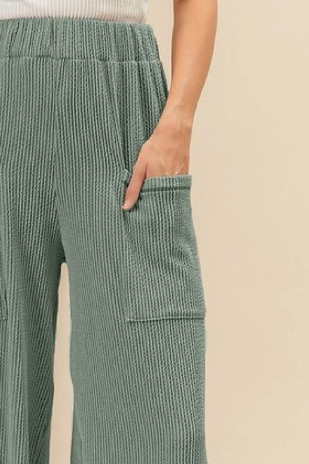 BiBi 2tone Cord Rib Waist Band Side Pocket Pants - Sydney So Sweet