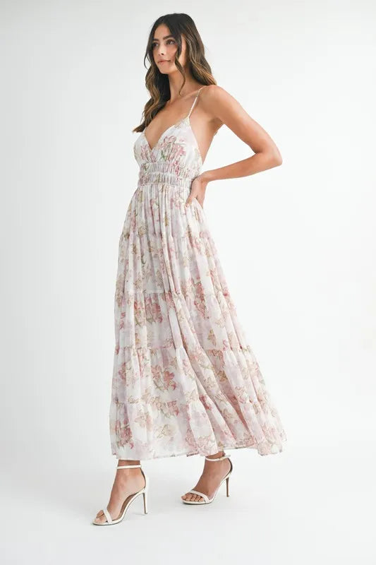 MABLE Floral Print Tiered Cami Maxi Dress - Sydney So Sweet