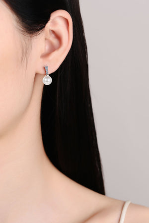 Moissanite Pearl Drop Earrings - Sydney So Sweet