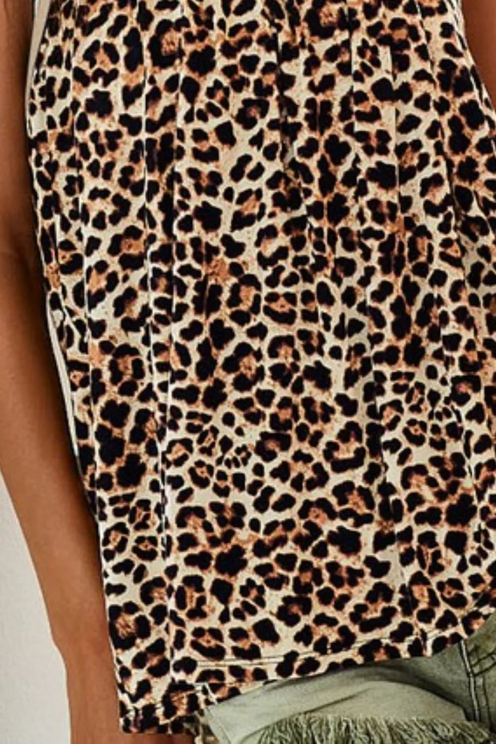 BiBi Leopard Printed Jersey Knit Gathering Cami Top - Sydney So Sweet