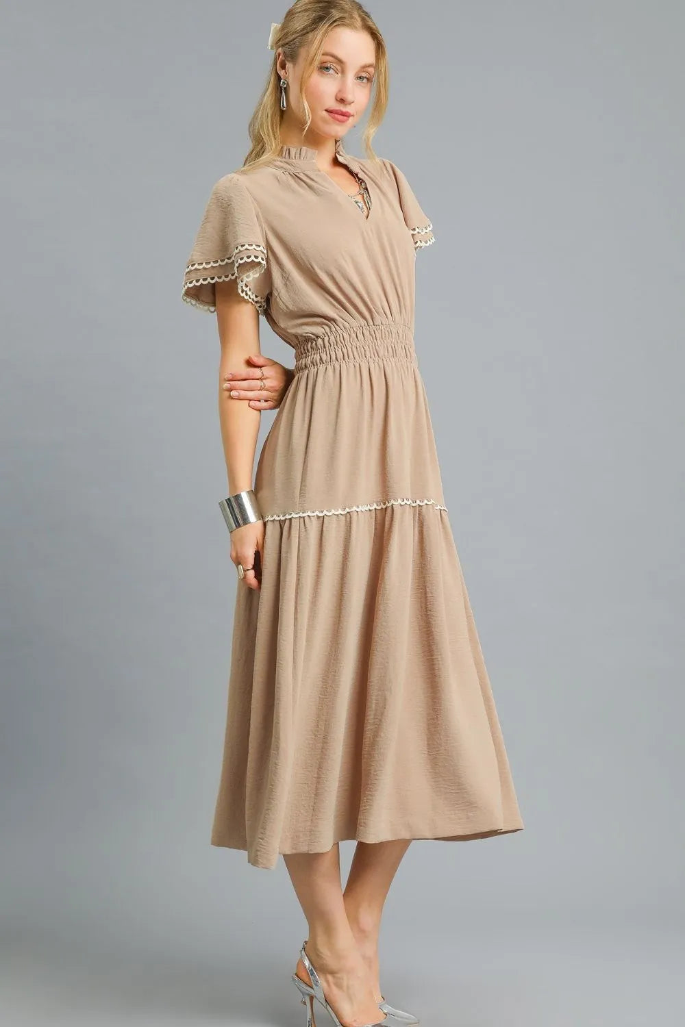 Umgee Tiered Flutter Sleeve Midi Dress - Sydney So Sweet