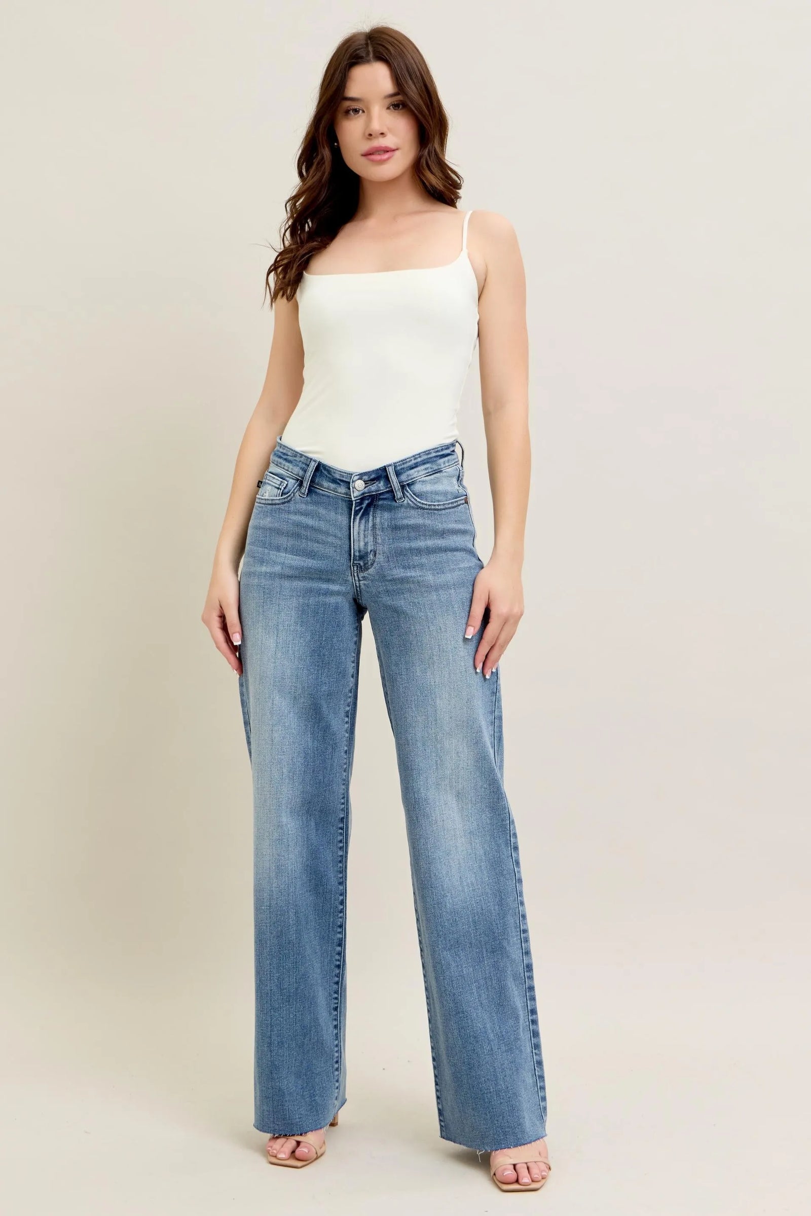 Judy Blue Full Size V - Front Baggy Jeans Plus Size - Sydney So Sweet