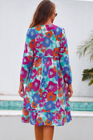 Printed Long Sleeve Tie Front Cover Up - Sydney So Sweet