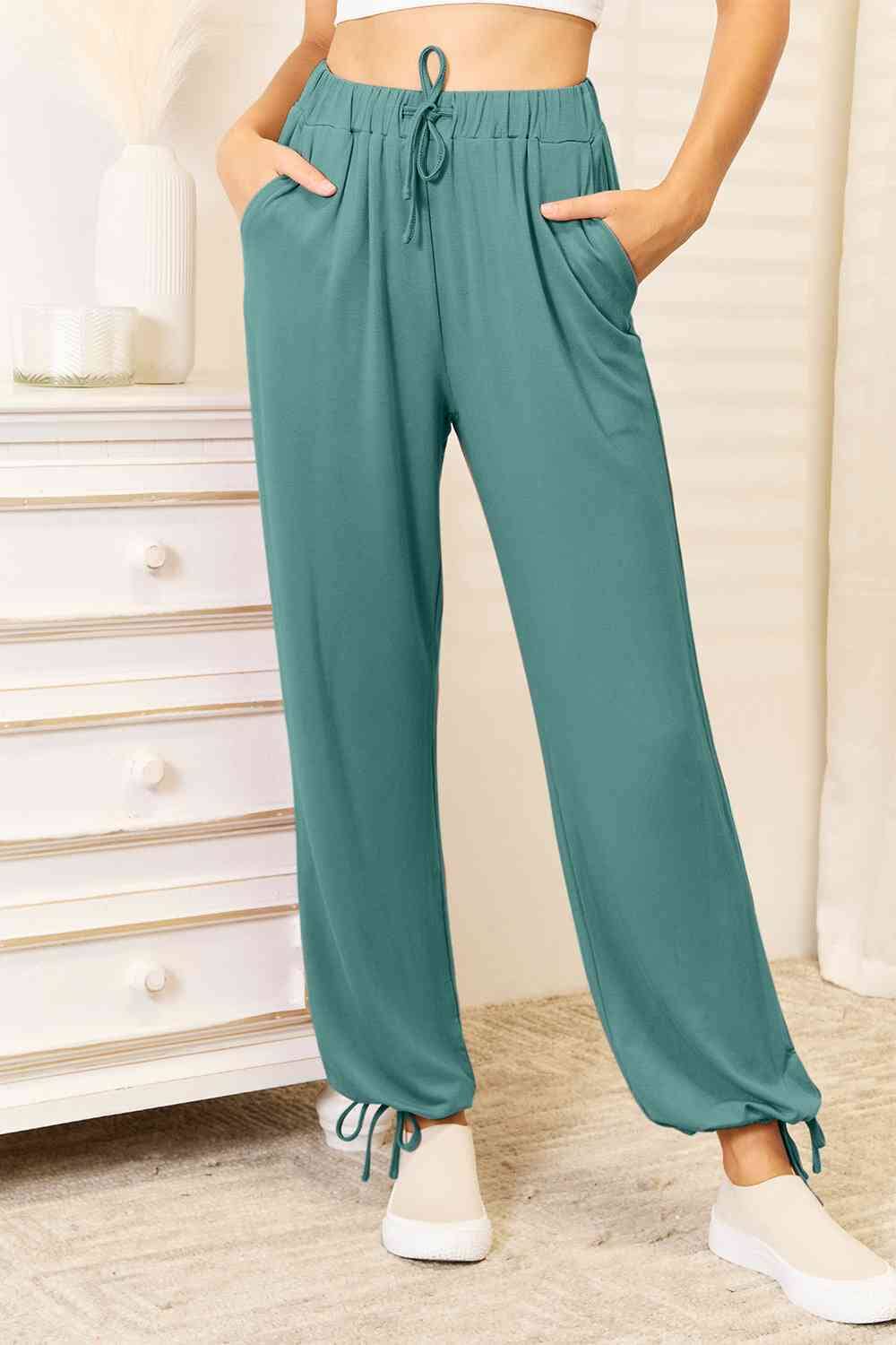 Basic Bae Full Size Soft Rayon Drawstring Waist Pants with Pockets - Sydney So Sweet
