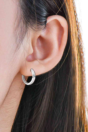 Moissanite 925 Sterling Silver Huggie Earrings - Sydney So Sweet