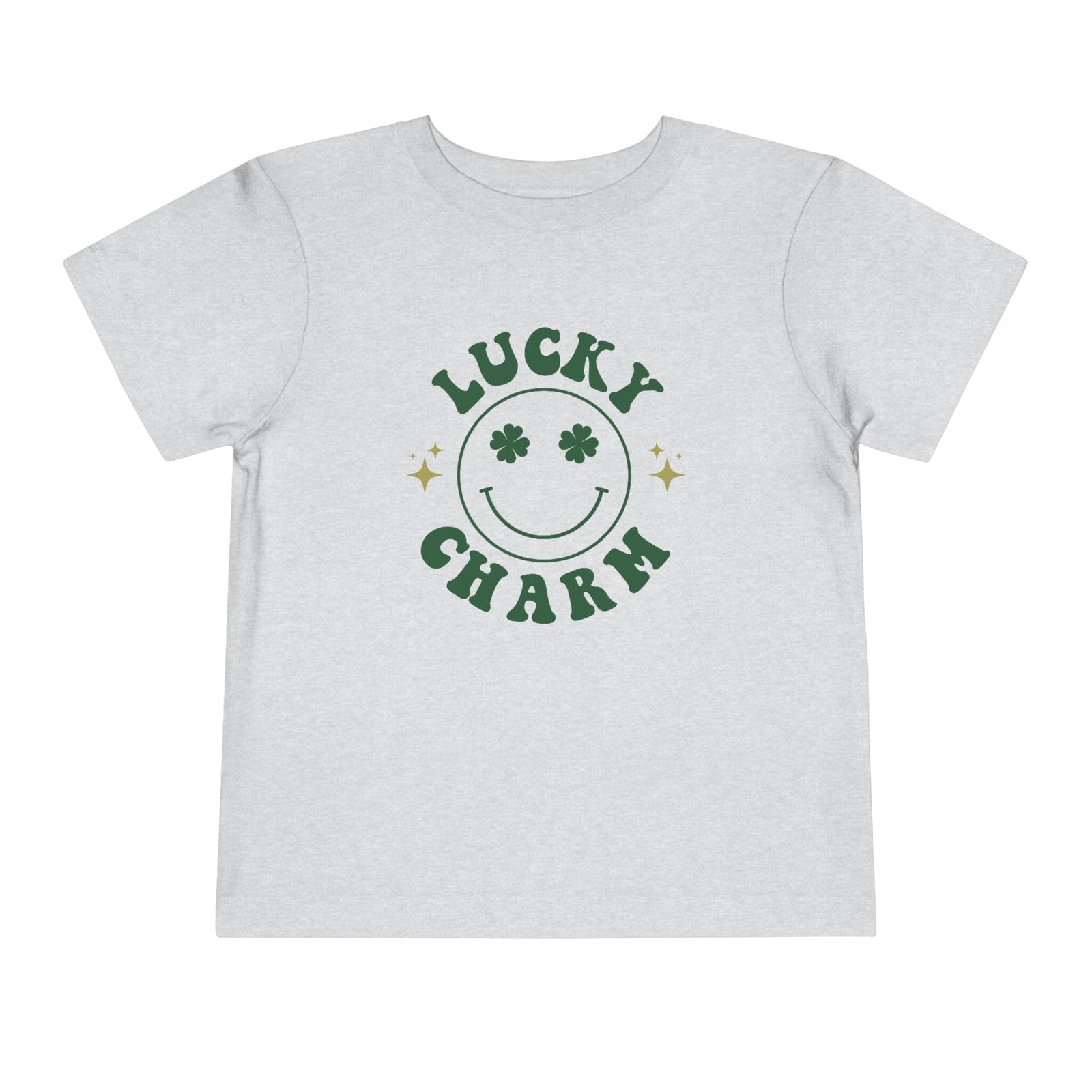 Lucky Charm Smile Face Toddler Girls or Boys Short Sleeve St. Patrick's Day Graphic T-Shirt - Sydney So Sweet
