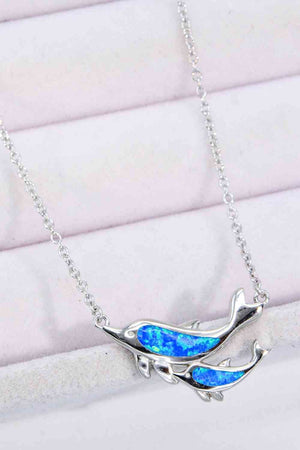 Opal Dolphin Chain-Link Necklace - Sydney So Sweet