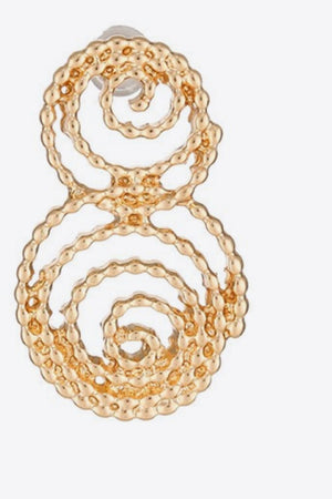 18K Gold-Plated Alloy Spiral Earrings - Sydney So Sweet