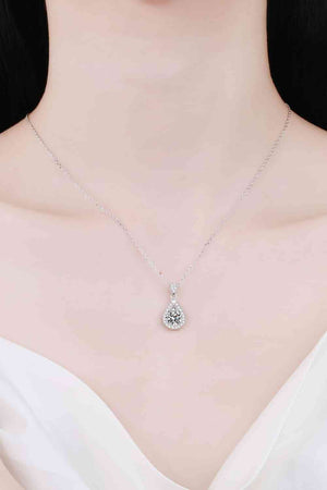 2 Carat Moissanite Teardrop Pendant 925 Sterling Silver Necklace - Sydney So Sweet