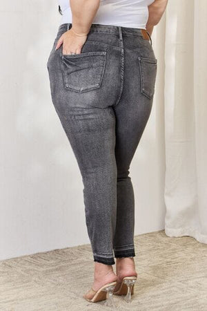 Judy Blue Full Size High Waist Tummy Control Release Hem Skinny Jeans - Sydney So Sweet