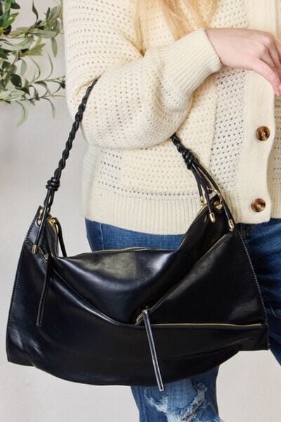 Zipper Detail Shoulder Bag with Pouch - Sydney So Sweet