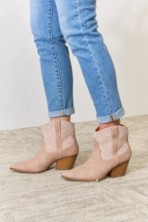 East Lion Corp Rhinestone Ankle Cowgirl Booties - Sydney So Sweet