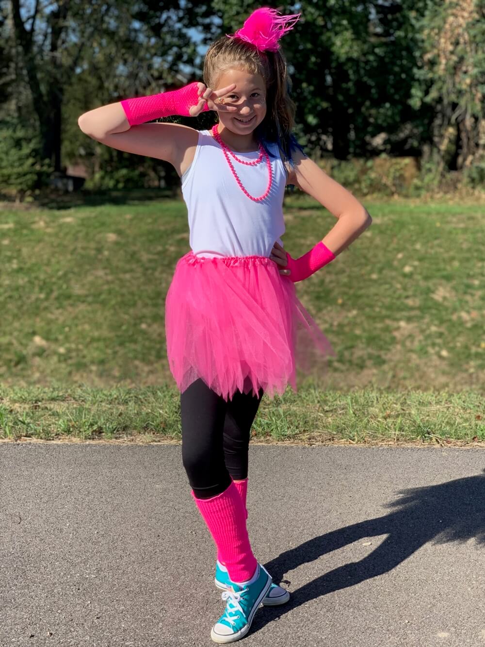 80s Costume in Neon Hot Pink - 4 Piece Pixie Tutu Set for Girls, Adult, & Plus Sizes - Sydney So Sweet