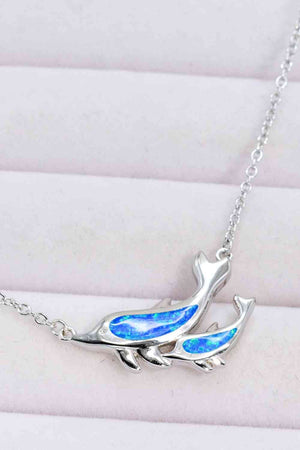 Opal Dolphin Chain-Link Necklace - Sydney So Sweet