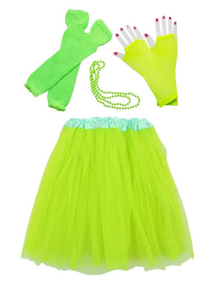 80s Outfits for Women in Neon Lime Green - 4 Piece Costume in Adult & Plus Size - Sydney So Sweet