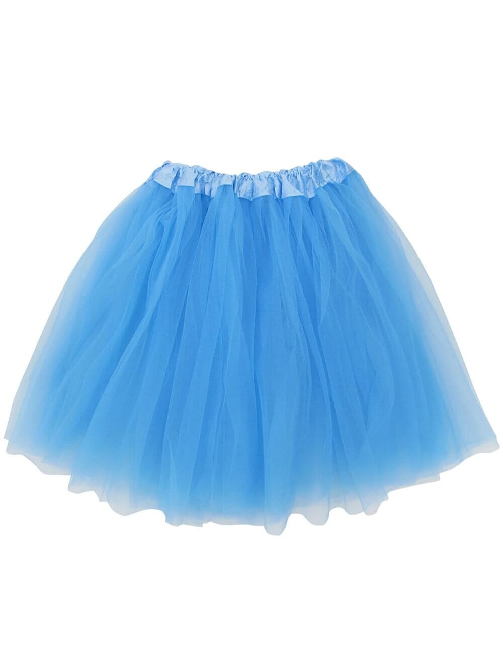 Light Blue Tutu Skirt for Women – 3-Layer Tulle Ballet Skirt for Costume, Dress-Up, Dance, & Cosplay - Sydney So Sweet