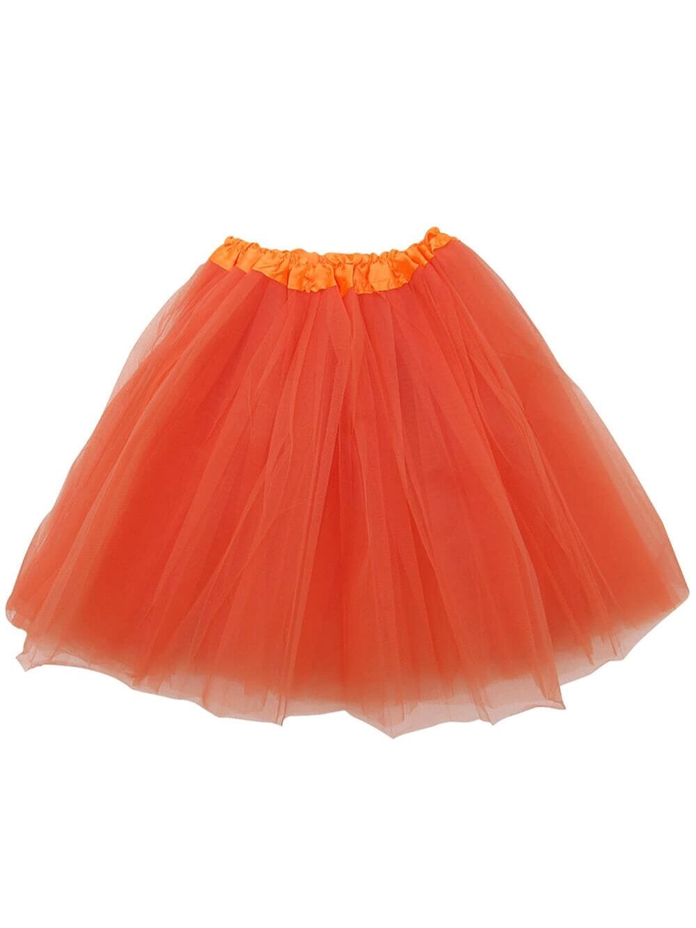 Orange Tutu Skirt for Women – 3-Layer Tulle Ballet Skirt for Costume, Dress-Up, Dance, & Cosplay - Sydney So Sweet