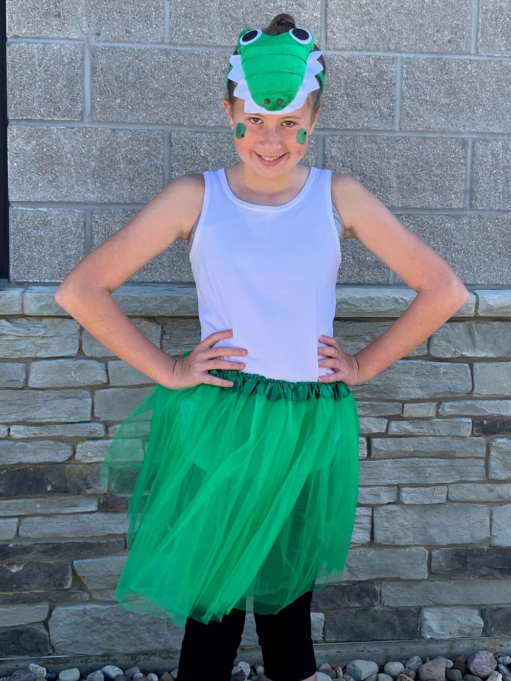 Girls Alligator Costume - Complete Kids Costume Set with Green Tutu Skirt & Headband - Sydney So Sweet