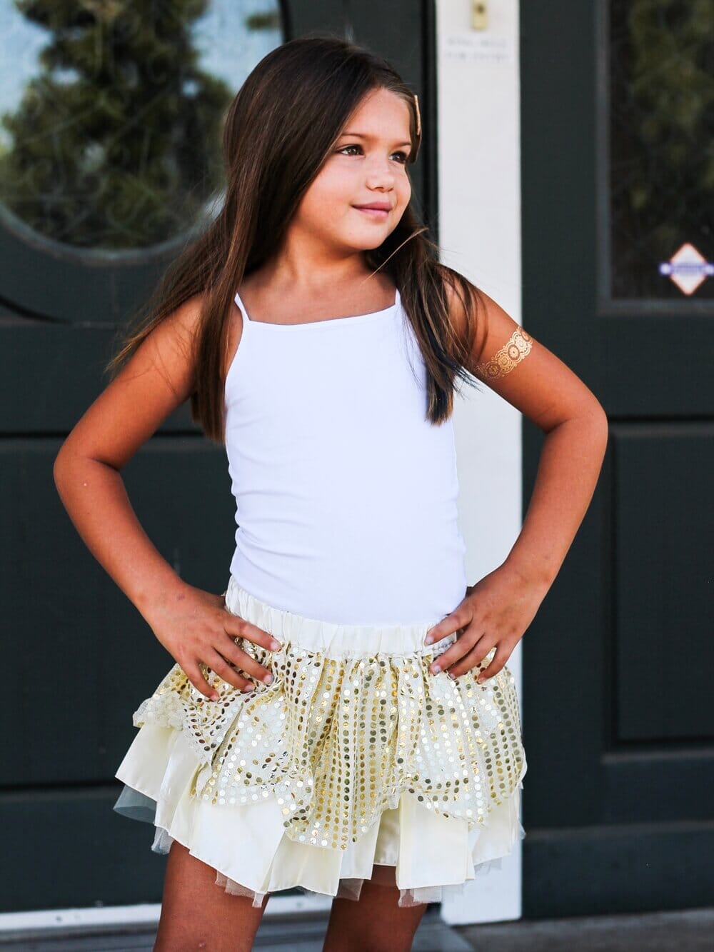 Gold Yellow Princess Costume Sequin Tutu Skirt in Kid, Adult, or Plus Size - Sydney So Sweet
