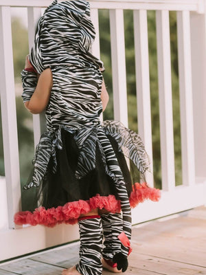 Zebra Costume, Hot Pink & Black Zebra Deluxe Hoodie Halloween Dress Up for Girls - Sydney So Sweet