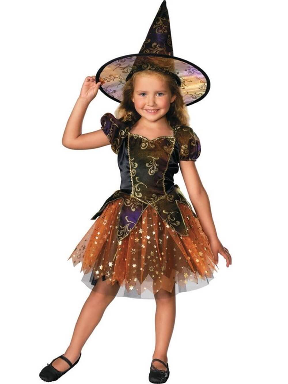 Girls Witch Costume, Sparkle Glam Deluxe Halloween Dress Up - Sydney So Sweet