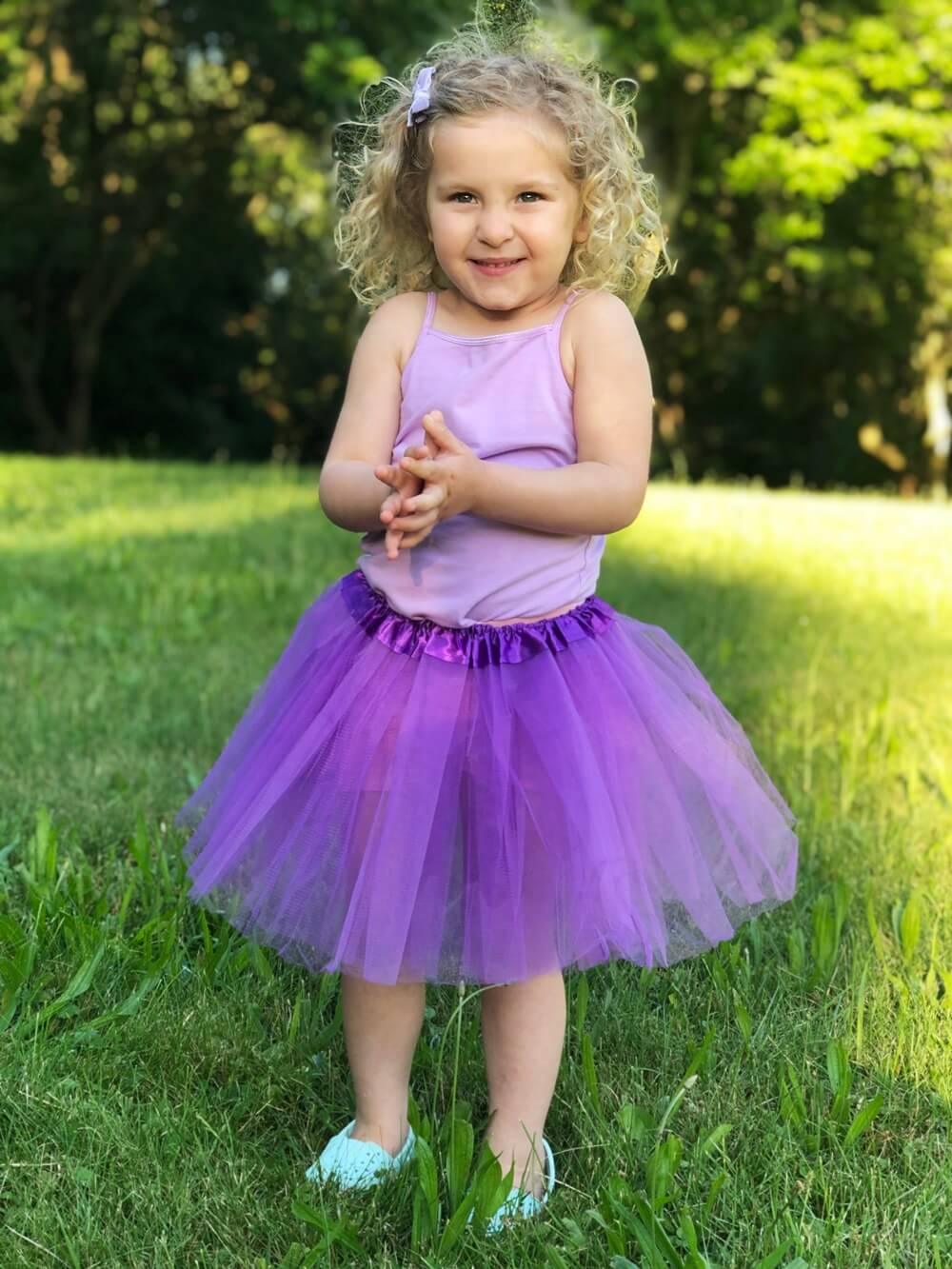 Purple Tutu Skirt for Girls – 3-Layer Tulle Ballet, Dance, and Dress-Up Costume Skirt - Sydney So Sweet