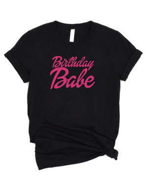 Birthday Babe Girls' Cotton Barbie Style Birthday T-Shirt - 3 Colors - Sydney So Sweet
