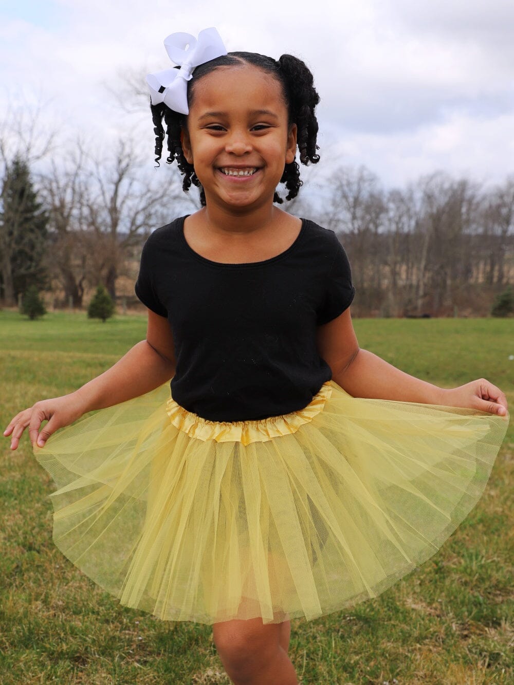 Gold Tutu Skirt for Girls – 3-Layer Tulle Ballet, Dance, and Dress-Up Costume Skirt - Sydney So Sweet