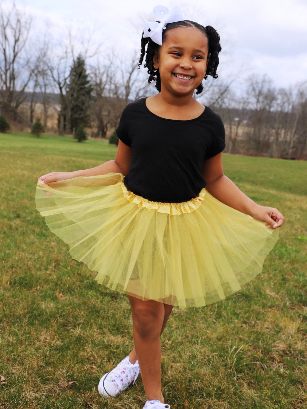 Gold Tutu Skirt for Girls – 3-Layer Tulle Ballet, Dance, and Dress-Up Costume Skirt - Sydney So Sweet