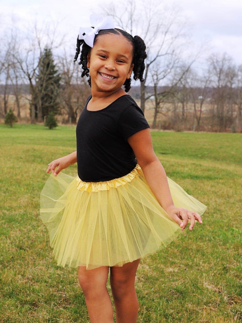 Gold Tutu Skirt for Girls – 3-Layer Tulle Ballet, Dance, and Dress-Up Costume Skirt - Sydney So Sweet