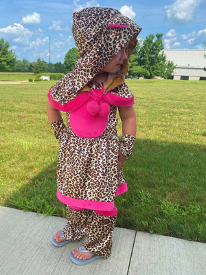 Cheetah Costume, Hot Pink Hooded Halloween Dress Up for Girls & Toddler - Sydney So Sweet