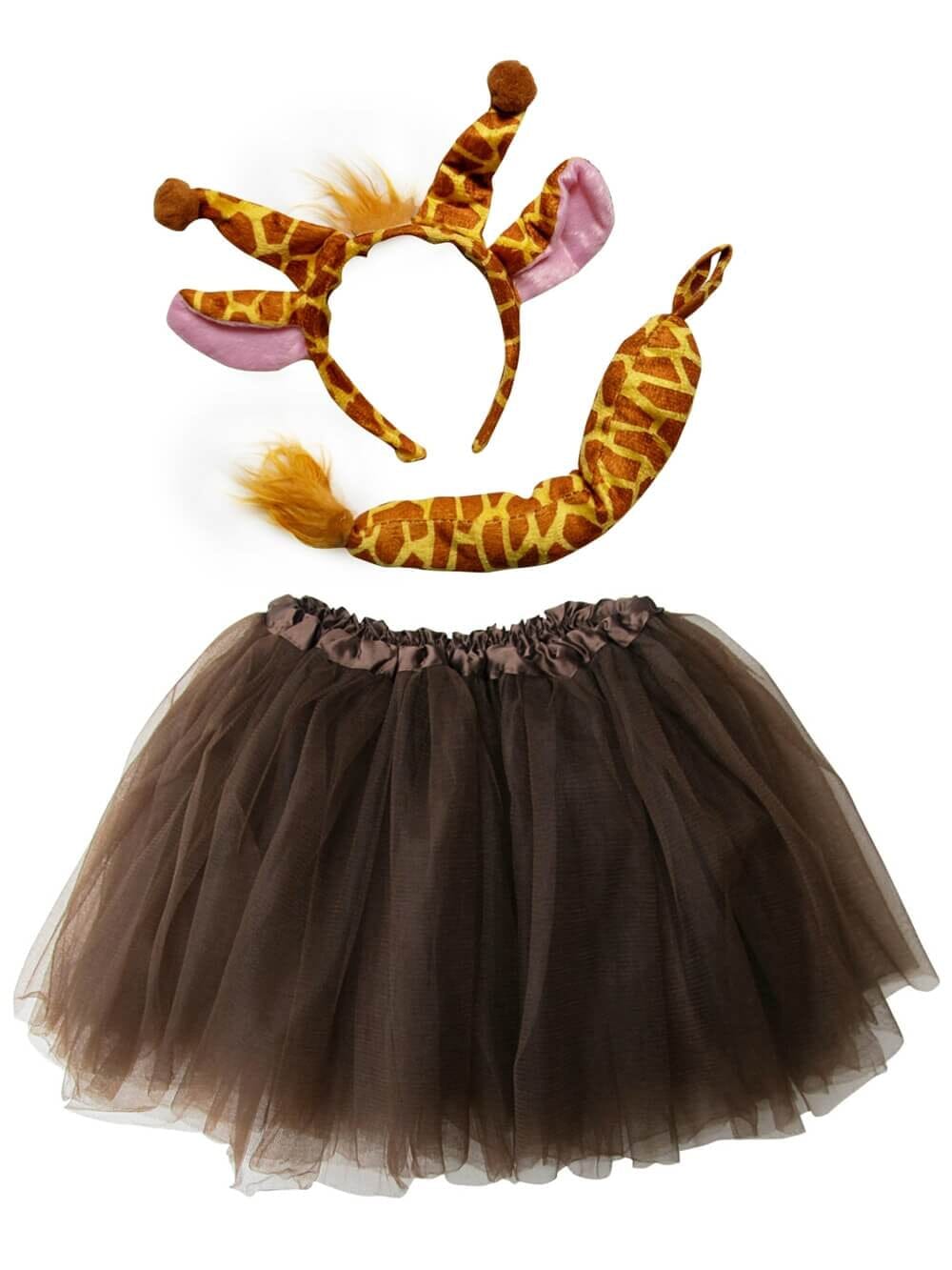 Girls Giraffe Tutu Skirt Costume Complete Set with Tail & Ears - Sydney So Sweet
