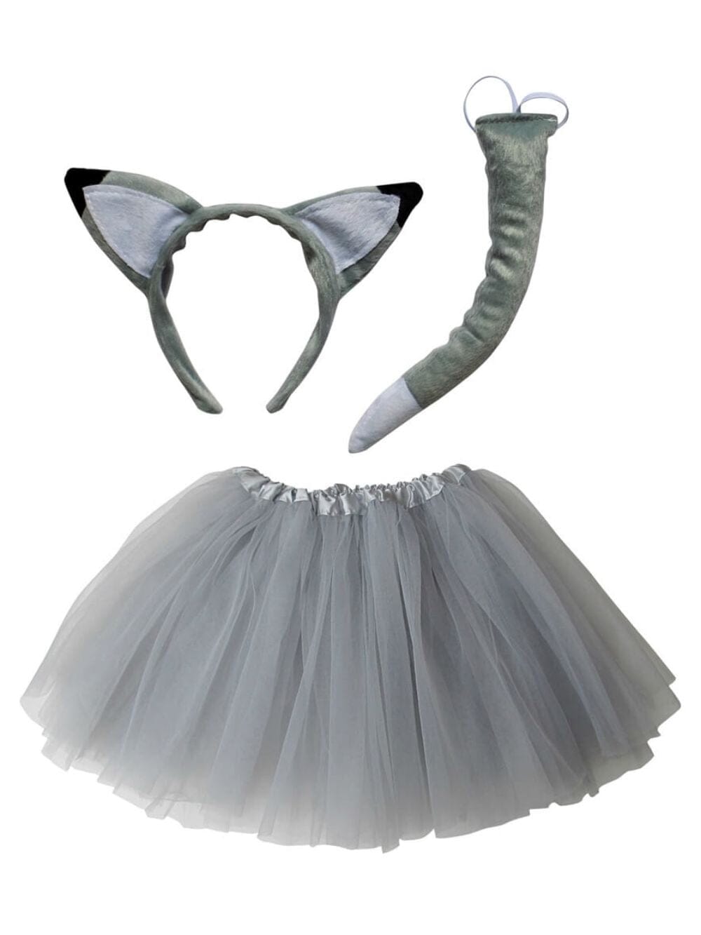 Adult Wolf Costume or Gray Fox Costume - Tutu Skirt, Tail, & Headband Set for Adult or Plus Size - Sydney So Sweet