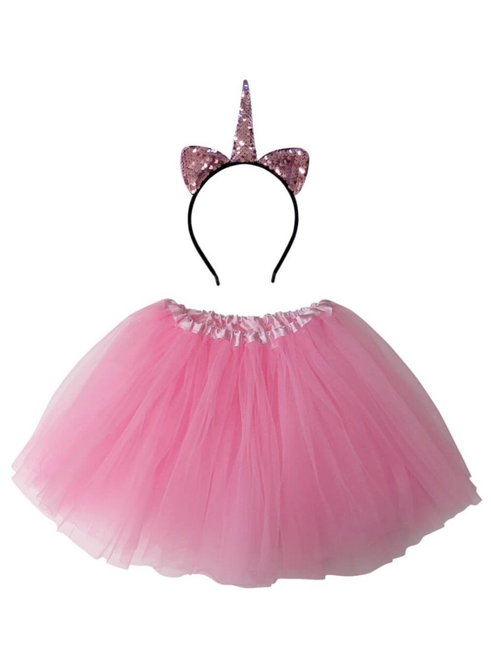 Adult Pink Unicorn Costume - Tutu Skirt & Flip Sequin Headband Horn Set for Adult or Plus Size - Sydney So Sweet